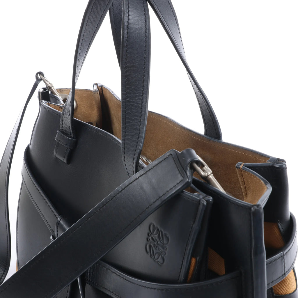LOEWE Gate Top Handle Leather 2Way Handbag in Black