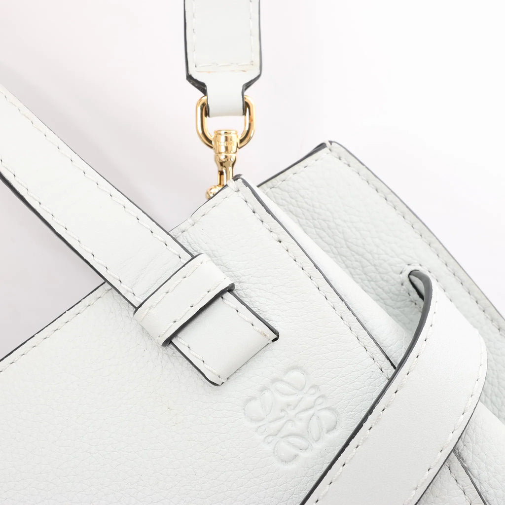 LOEWE Gate Mini Top Handle Leather 2Way Handbag in Gray