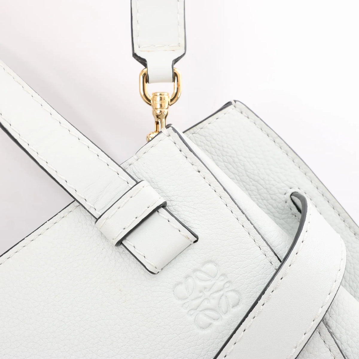 LOEWE Gate Mini Top Handle Leather 2Way Handbag in Gray