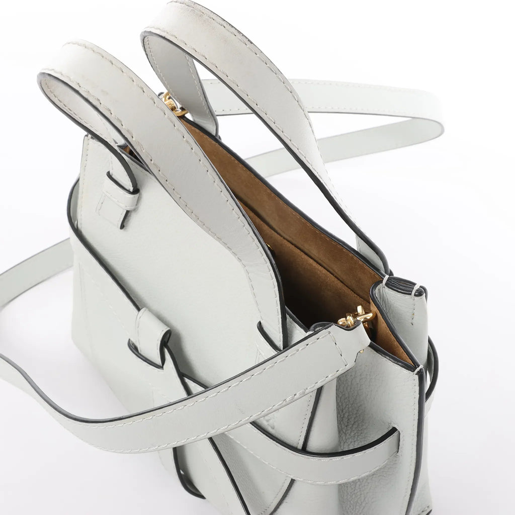 LOEWE Gate Mini Top Handle Leather 2Way Handbag in Gray