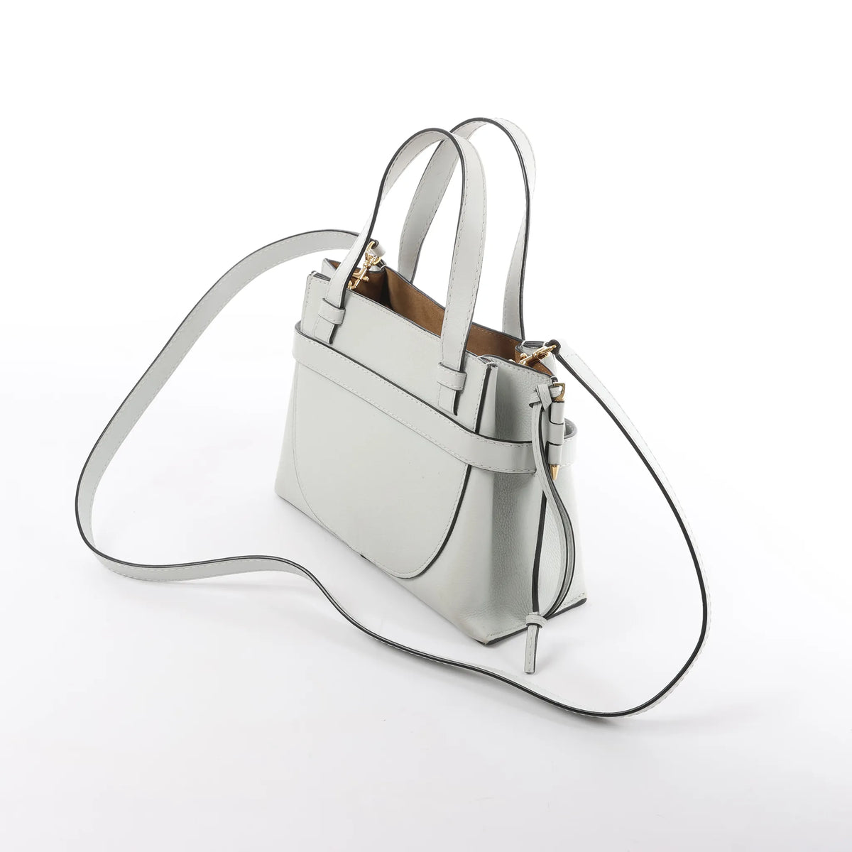 LOEWE Gate Mini Top Handle Leather 2Way Handbag in Gray