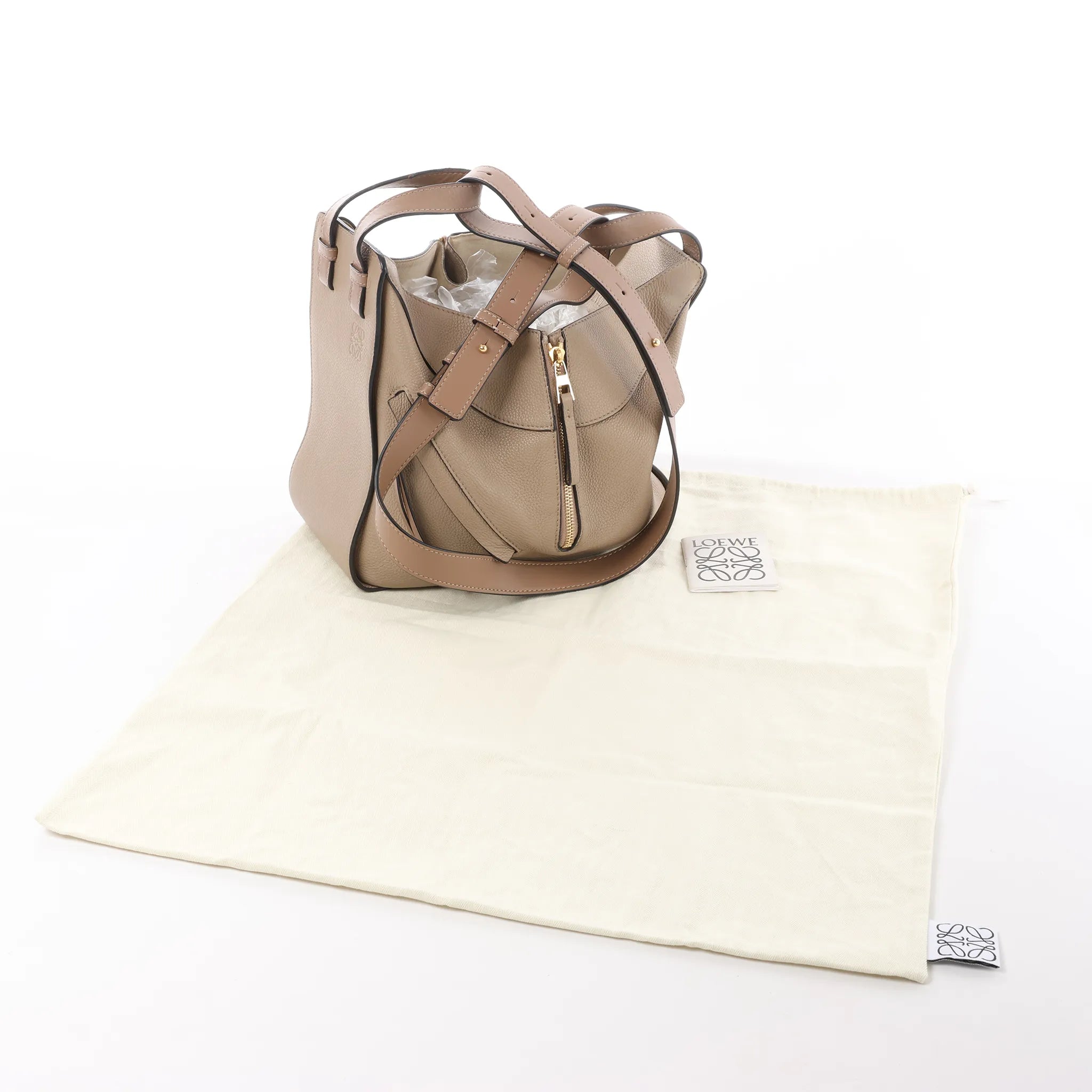 LOEWE Hammock Medium Leather 2Way Handbag in Beige