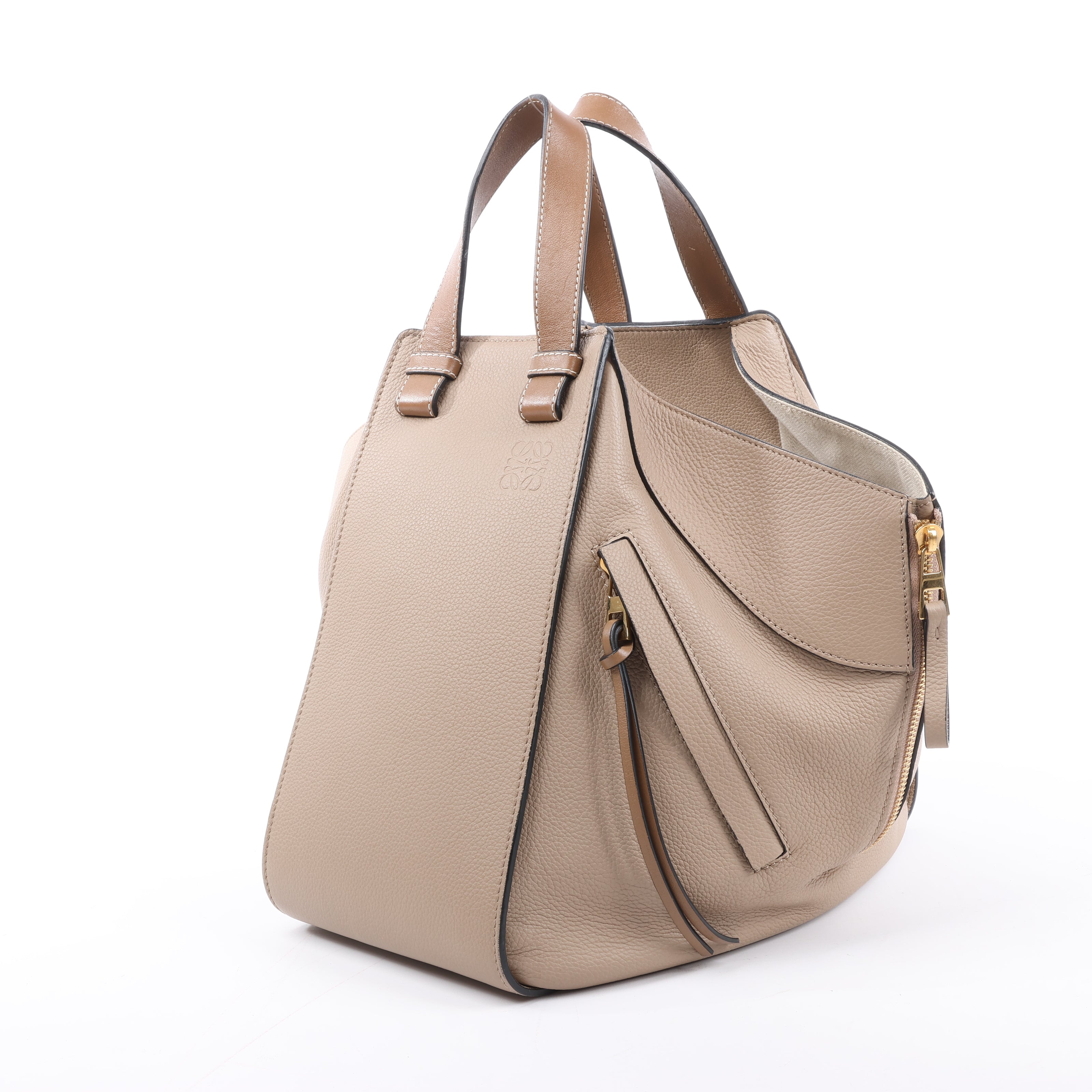 LOEWE Hammock Medium Leather 2Way Handbag in Beige
