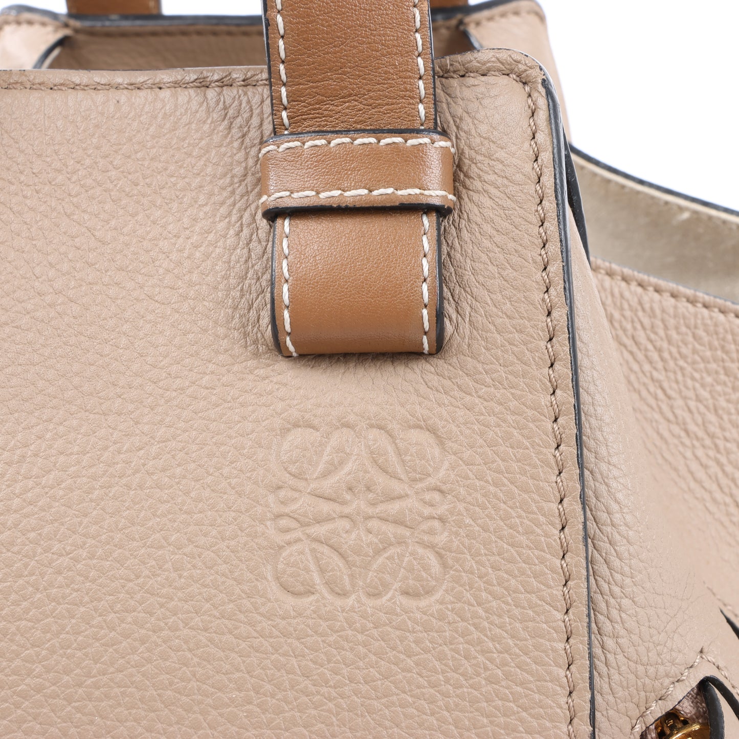 LOEWE Hammock Medium Leather 2Way Handbag in Beige