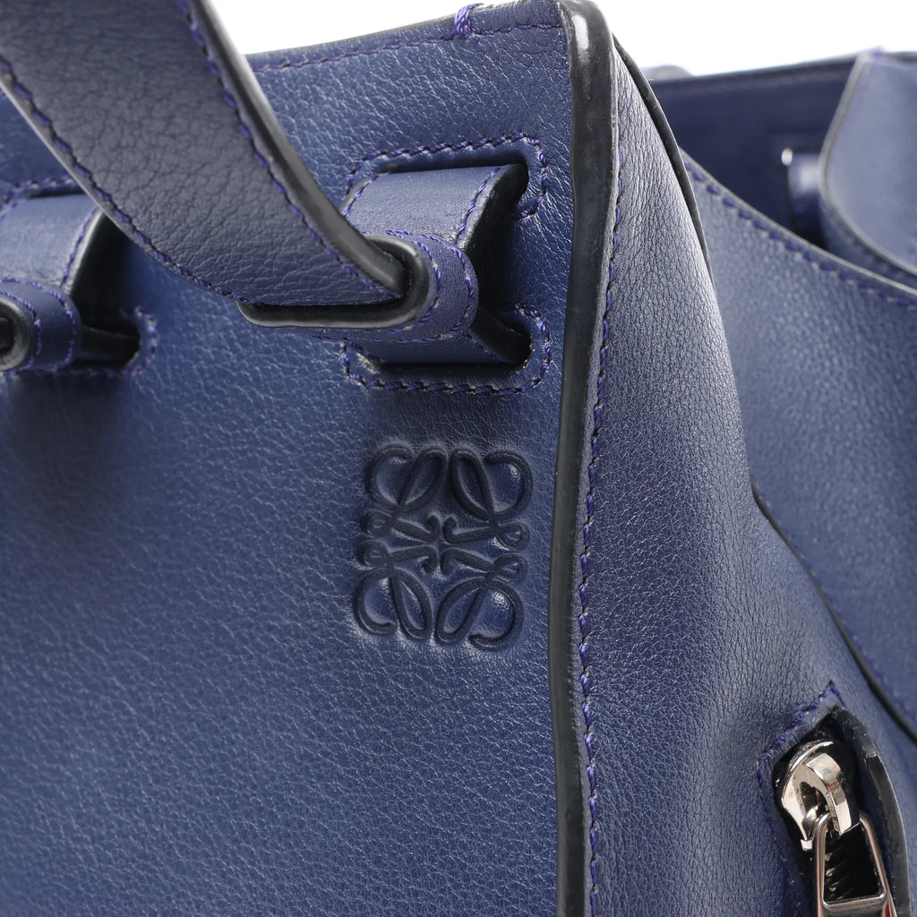 LOEWE Hammock Medium Leather 2Way Handbag in Navy Blue