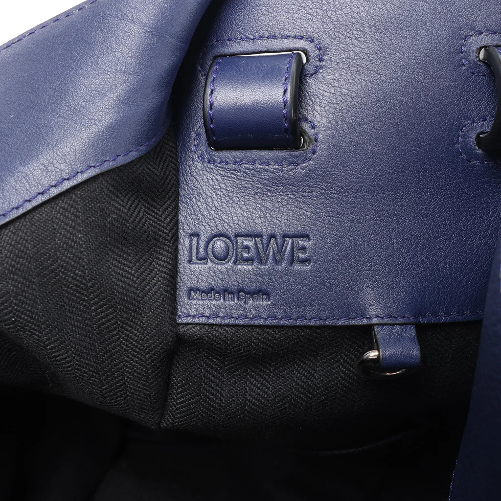LOEWE Hammock Medium Leather 2Way Handbag in Navy Blue