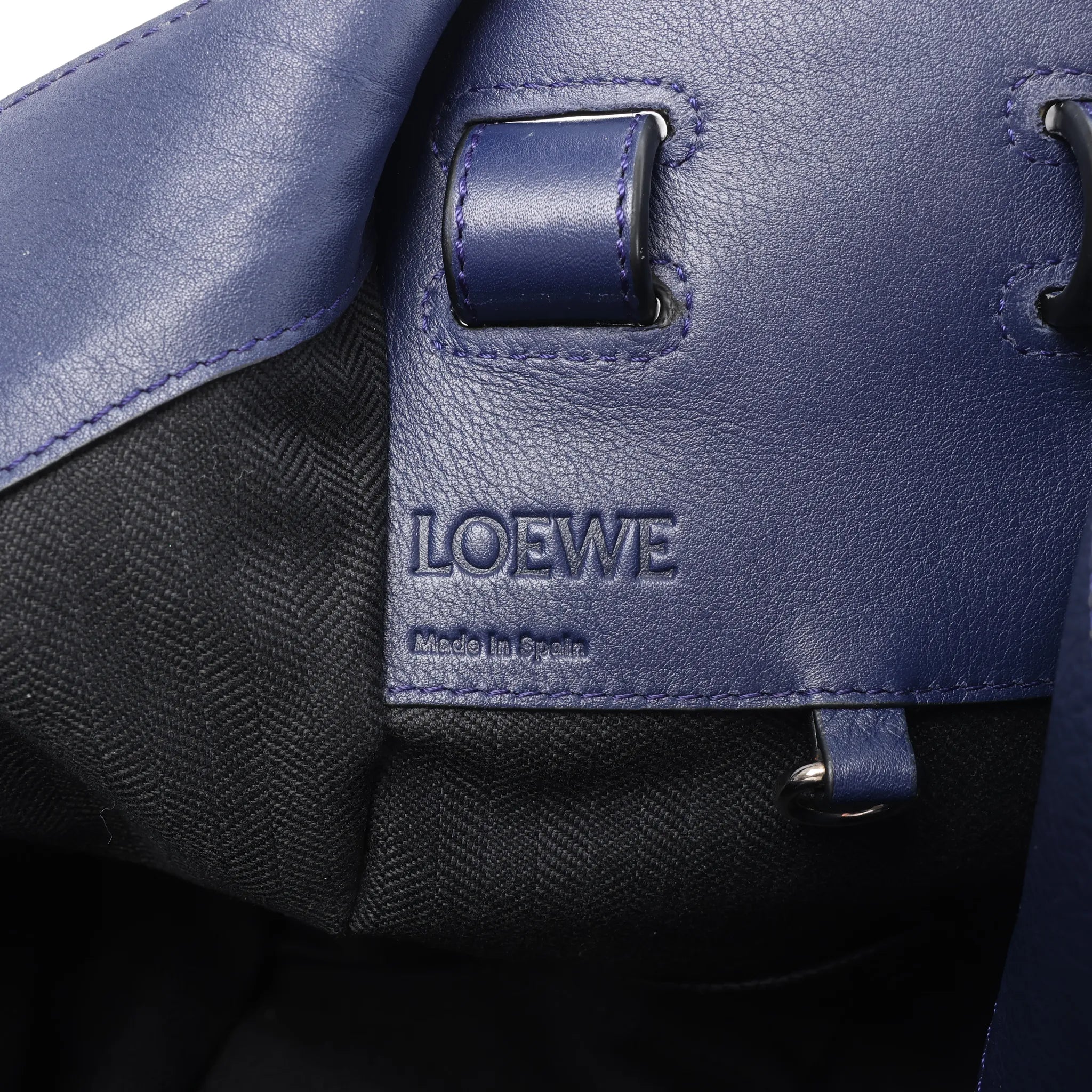 LOEWE Hammock Medium Leather 2Way Handbag in Navy Blue