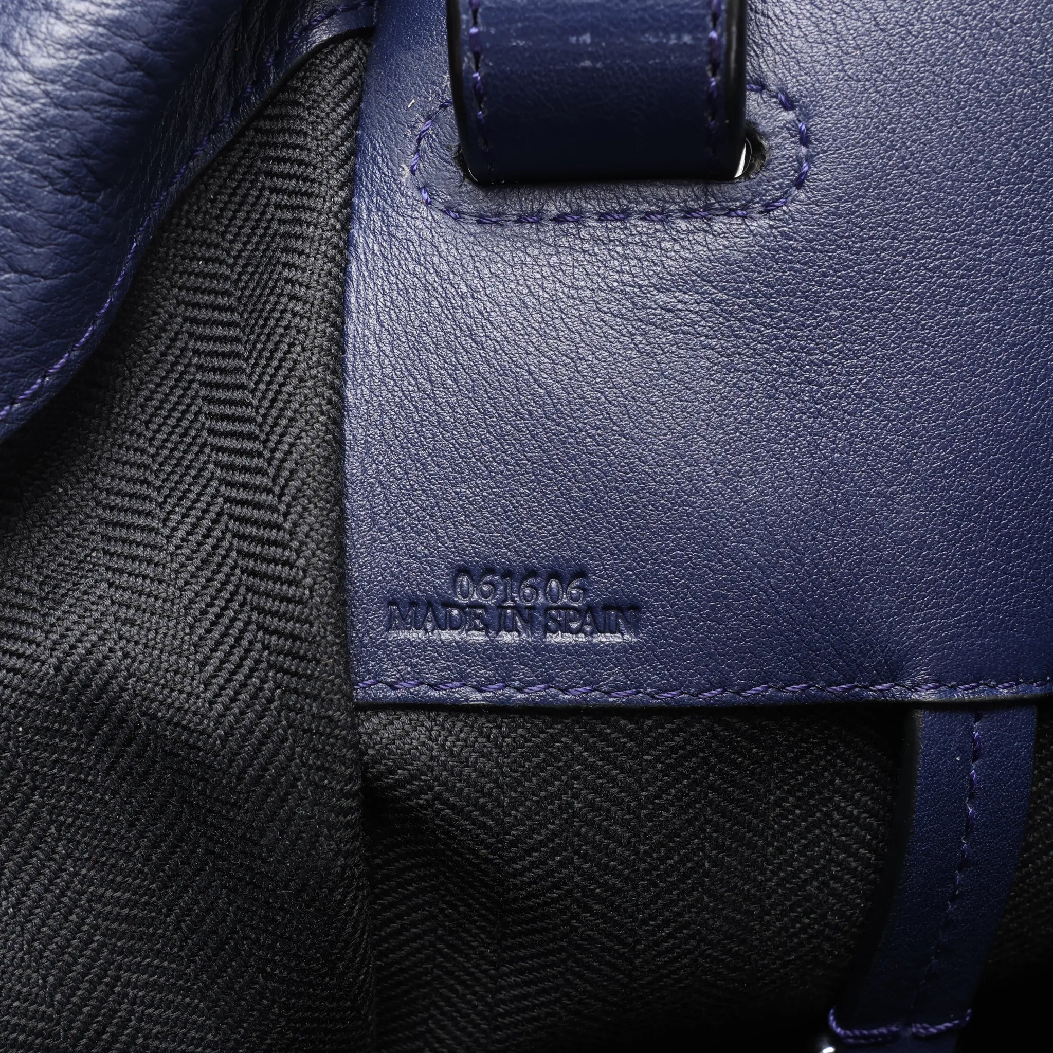 LOEWE Hammock Medium Leather 2Way Handbag in Navy Blue