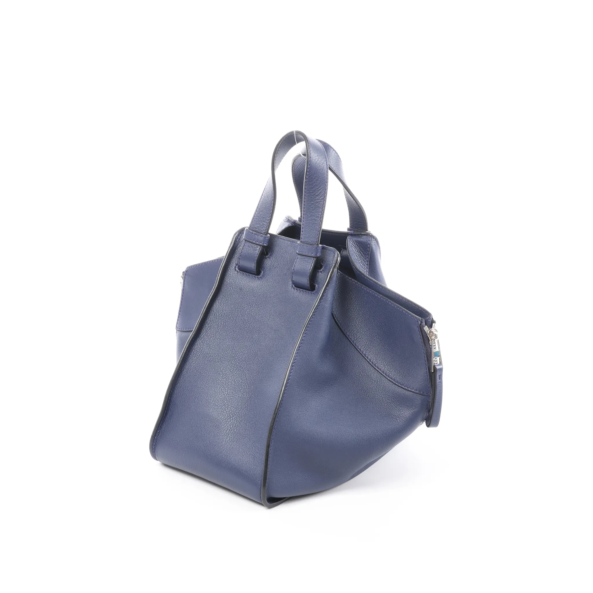 LOEWE Hammock Medium Leather 2Way Handbag in Navy Blue