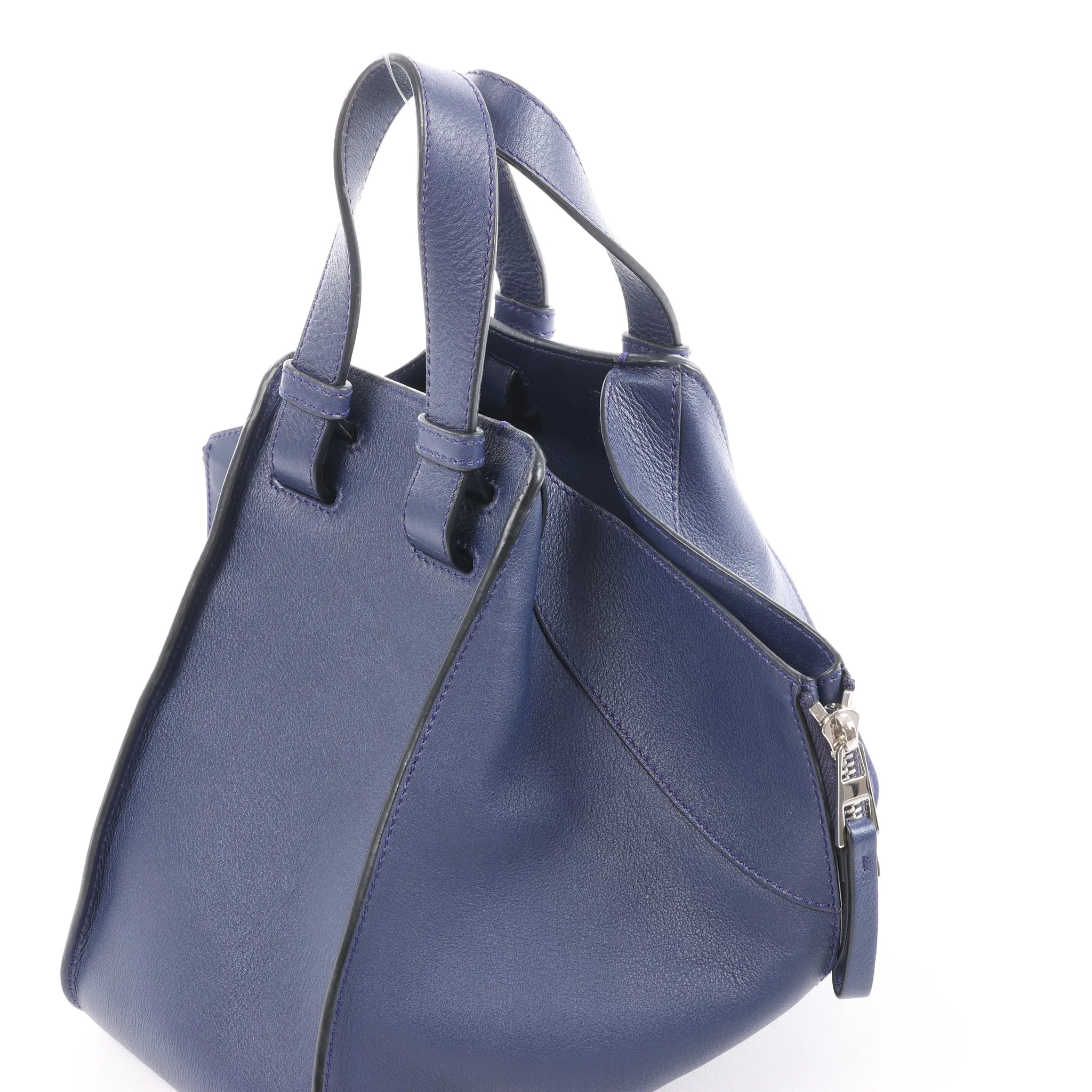 LOEWE Hammock Medium Leather 2Way Handbag in Navy Blue