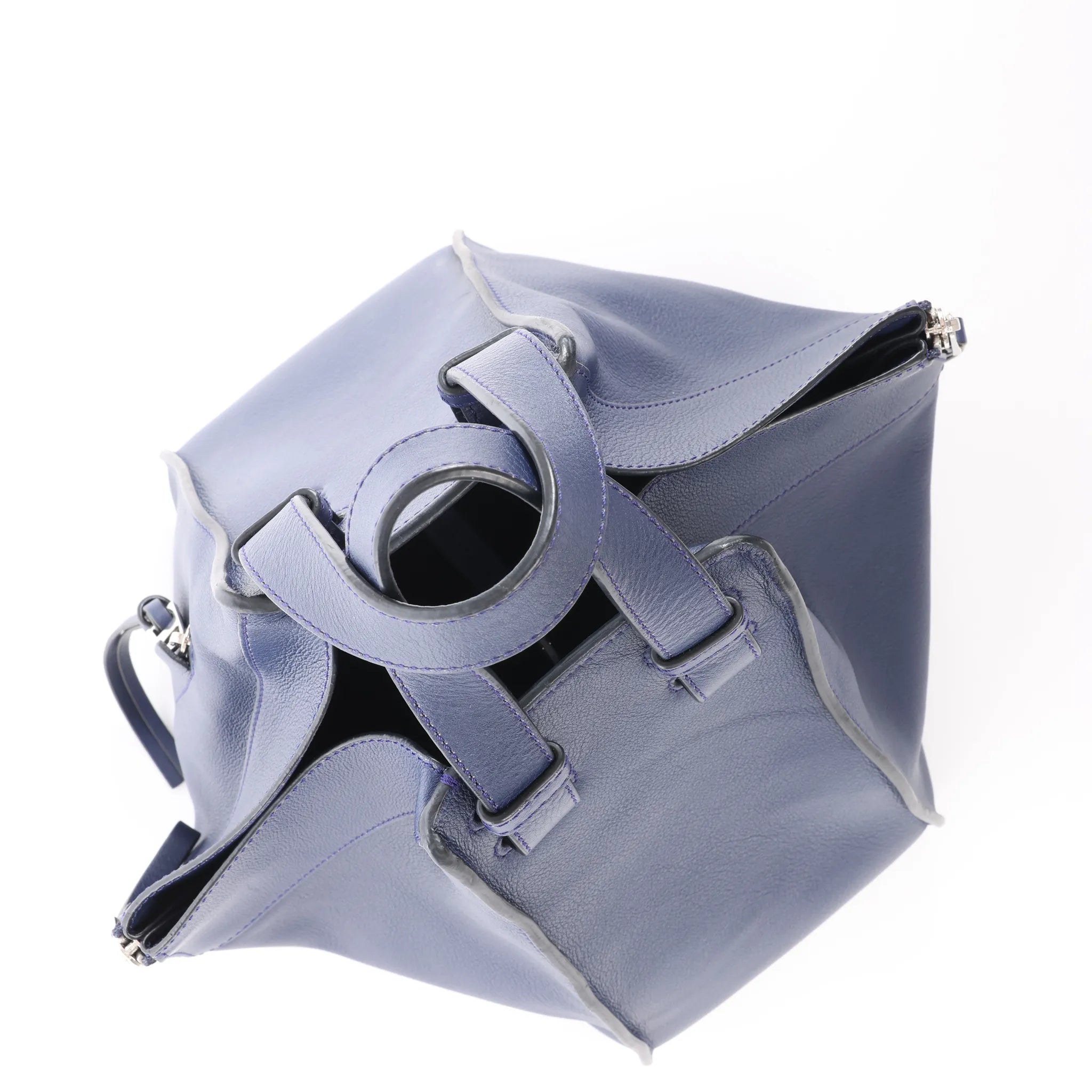LOEWE Hammock Medium Leather 2Way Handbag in Navy Blue