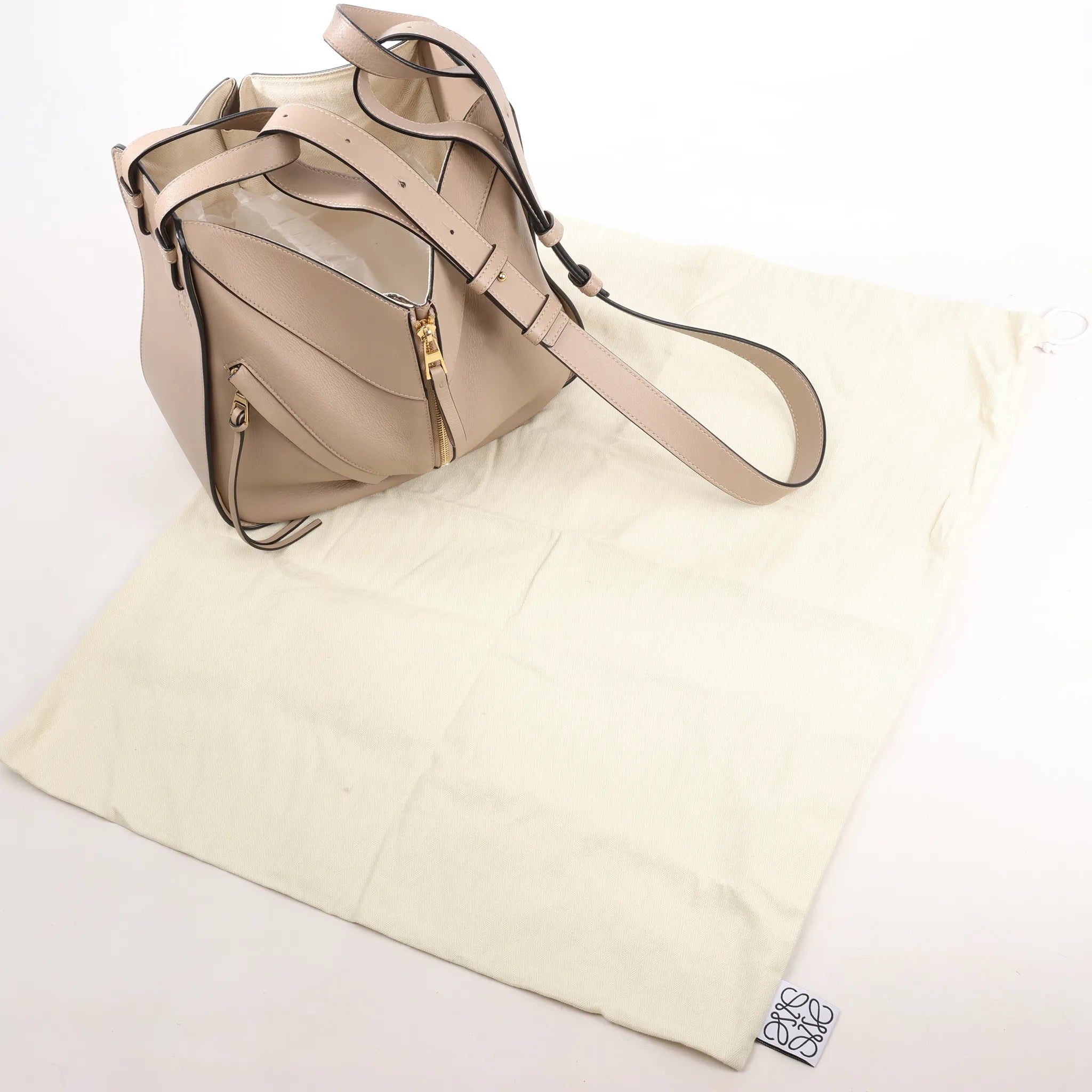 LOEWE Hammock Small Leather 2Way Handbag in Beige
