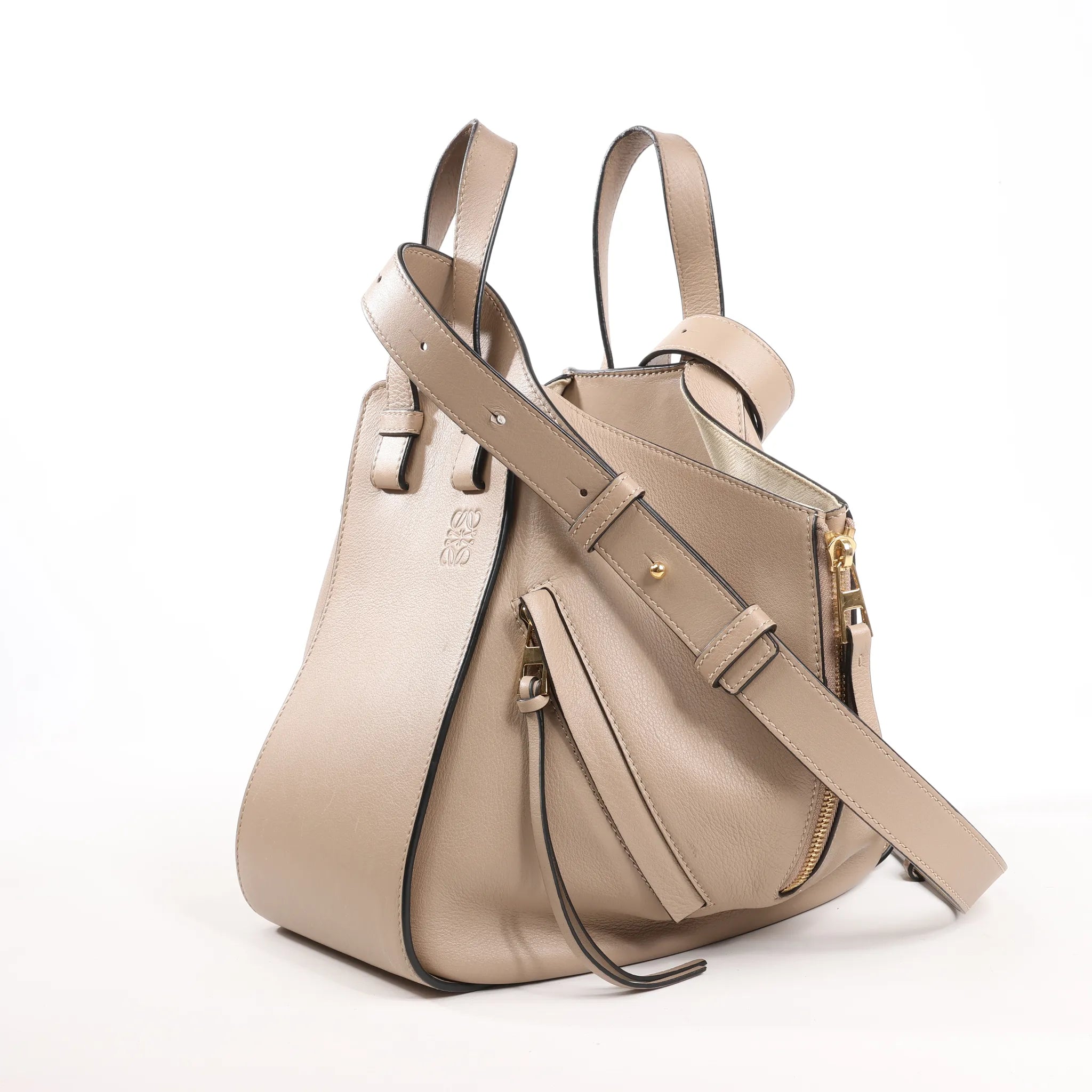 LOEWE Hammock Small Leather 2Way Handbag in Beige