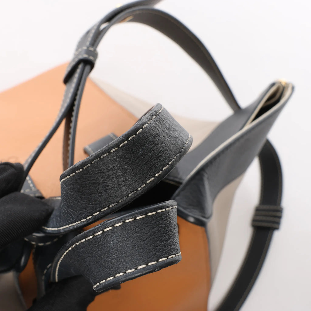 LOEWE Hammock Small Leather 2Way Handbag in Orange x Black x Beige