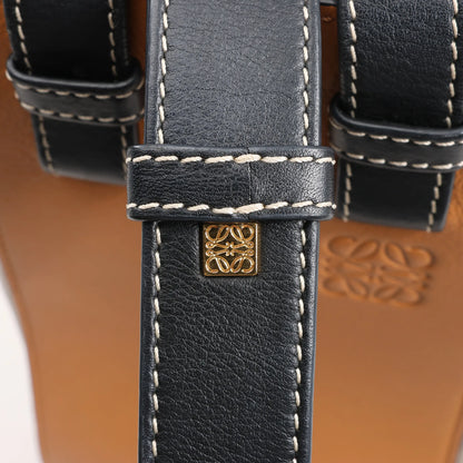 LOEWE Hammock Small Leather 2Way Handbag in Orange x Black x Beige