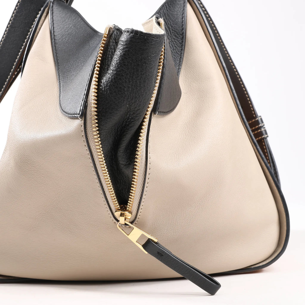 LOEWE Hammock Small Leather 2Way Handbag in Orange x Black x Beige