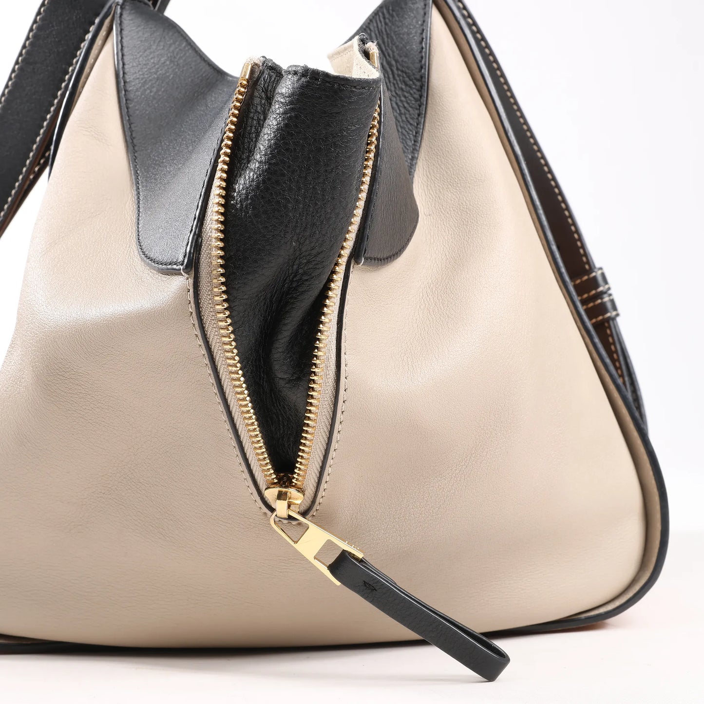 LOEWE Hammock Small Leather 2Way Handbag in Orange x Black x Beige