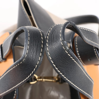 LOEWE Hammock Small Leather 2Way Handbag in Orange x Black x Beige