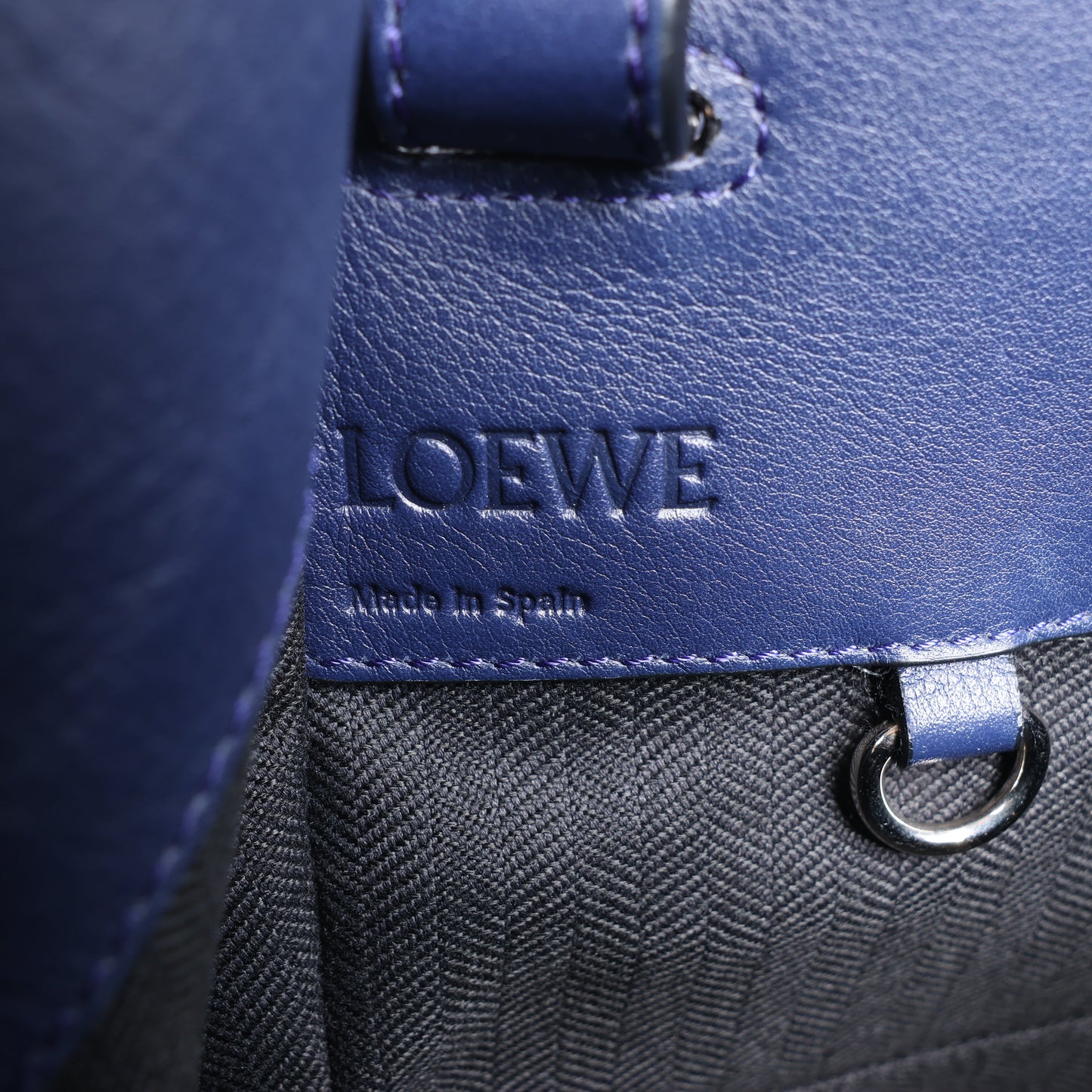 LOEWE Hammock Small Leather 2Way Handbag in Navy Blue