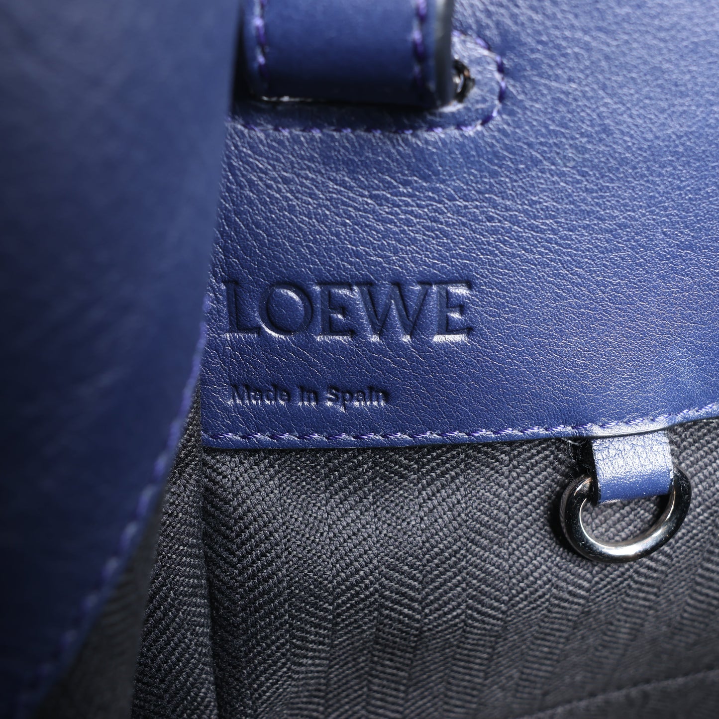 LOEWE Hammock Small Leather 2Way Handbag in Navy Blue
