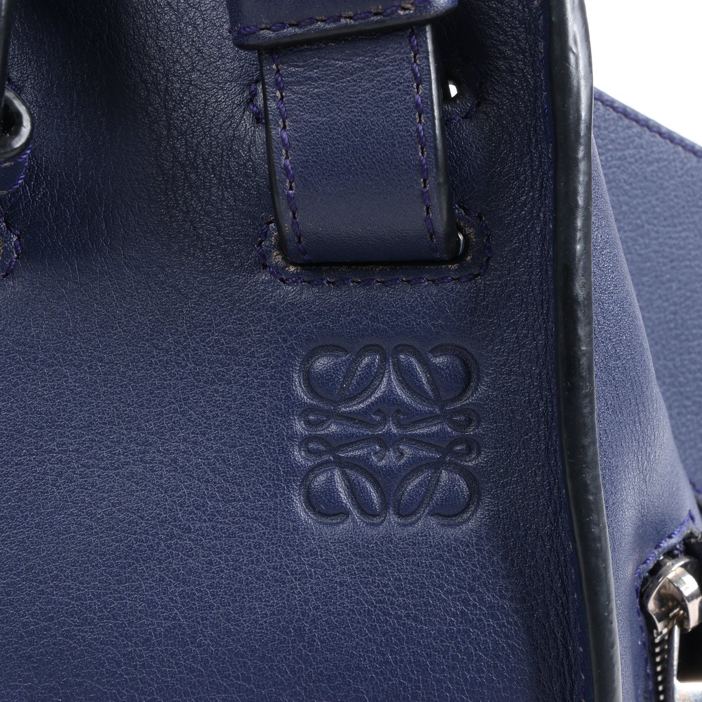 Petit sac à main bidirectionnel en cuir LOEWE Hammock, bleu marine