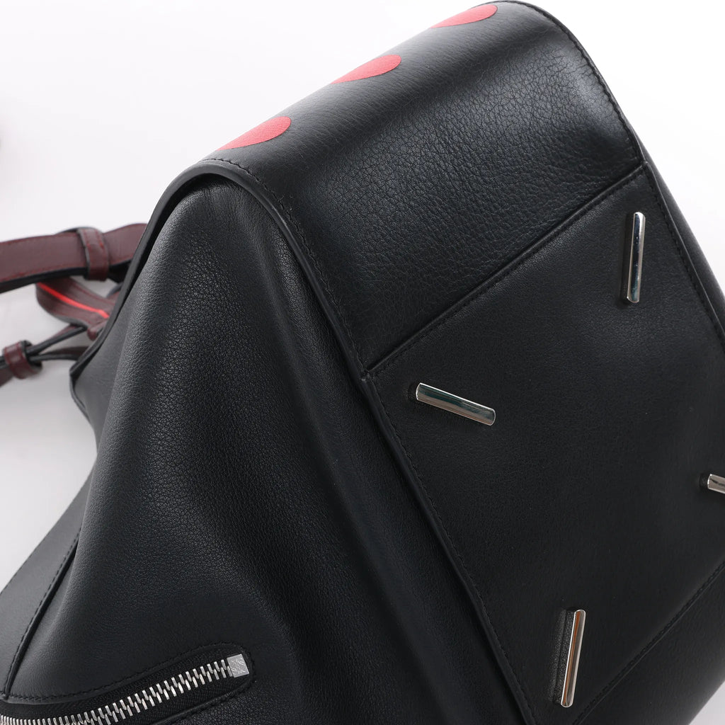 LOEWE Hammock Small Leather 2Way Handbag in Black x Red
