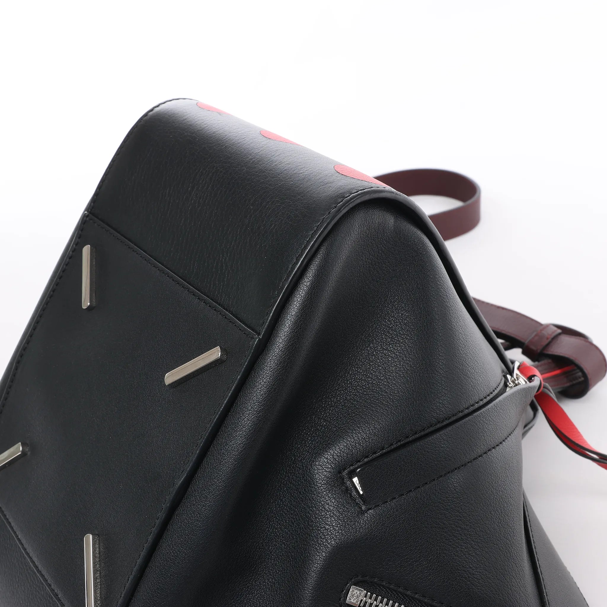 LOEWE Hammock Small Leather 2Way Handbag in Black x Red