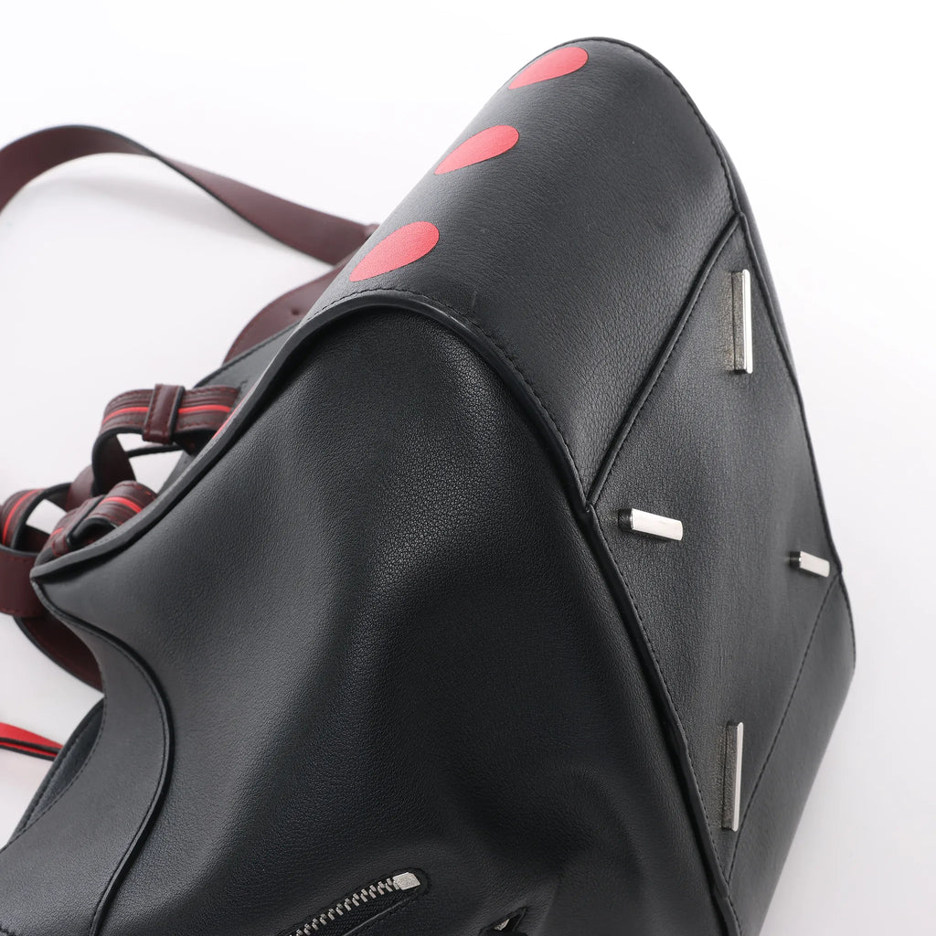 LOEWE Hammock Small Leather 2Way Handbag in Black x Red