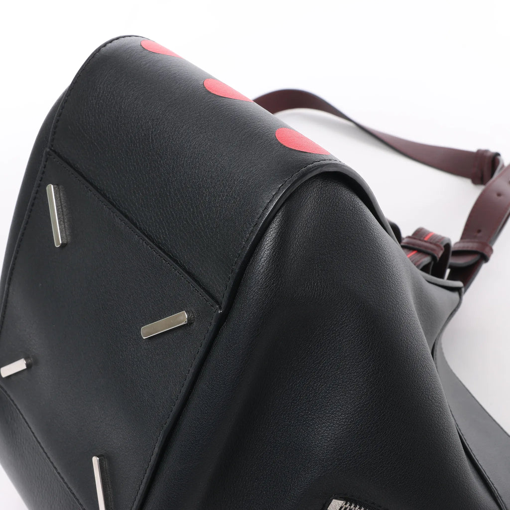 LOEWE Hammock Small Leather 2Way Handbag in Black x Red