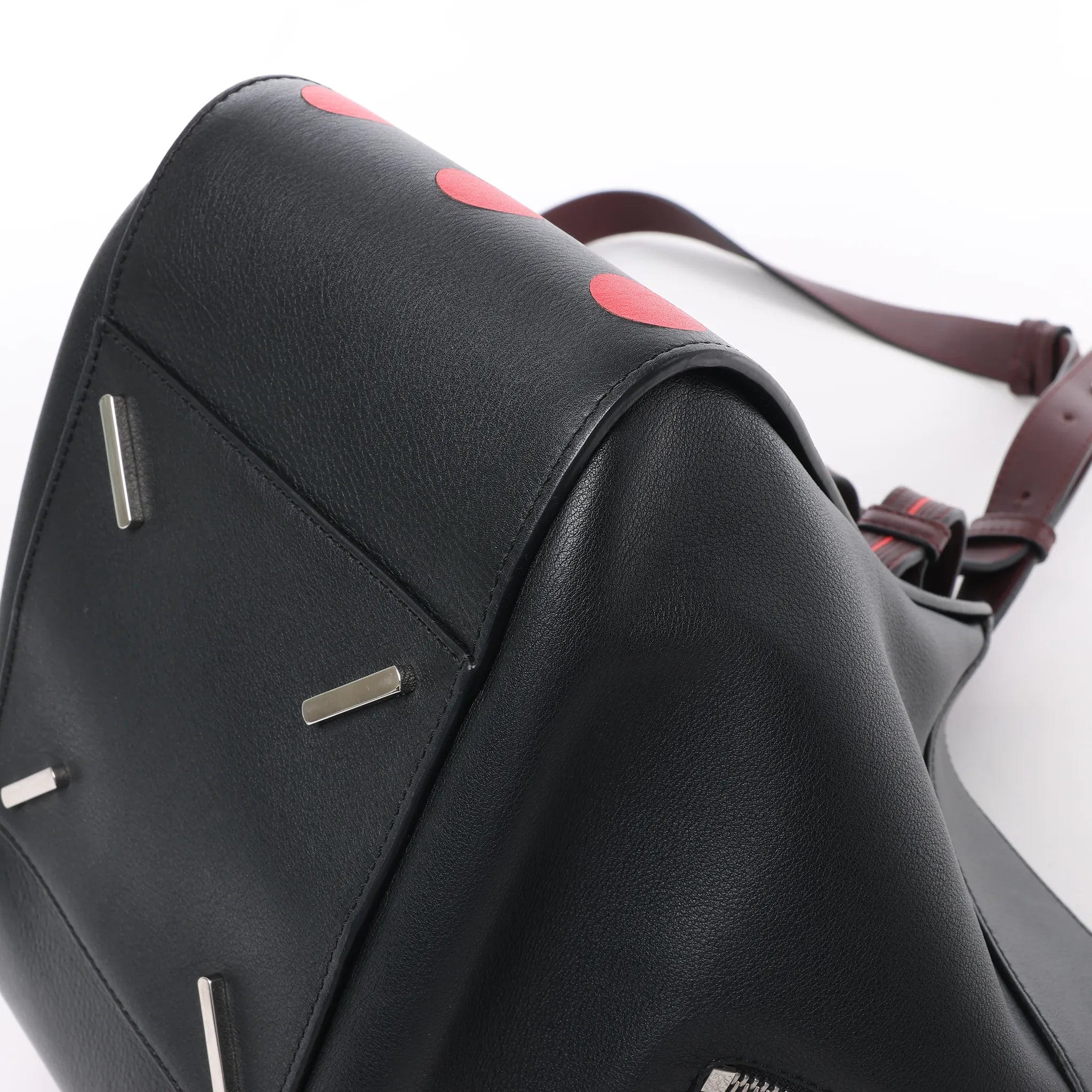 LOEWE Hammock Small Leather 2Way Handbag in Black x Red