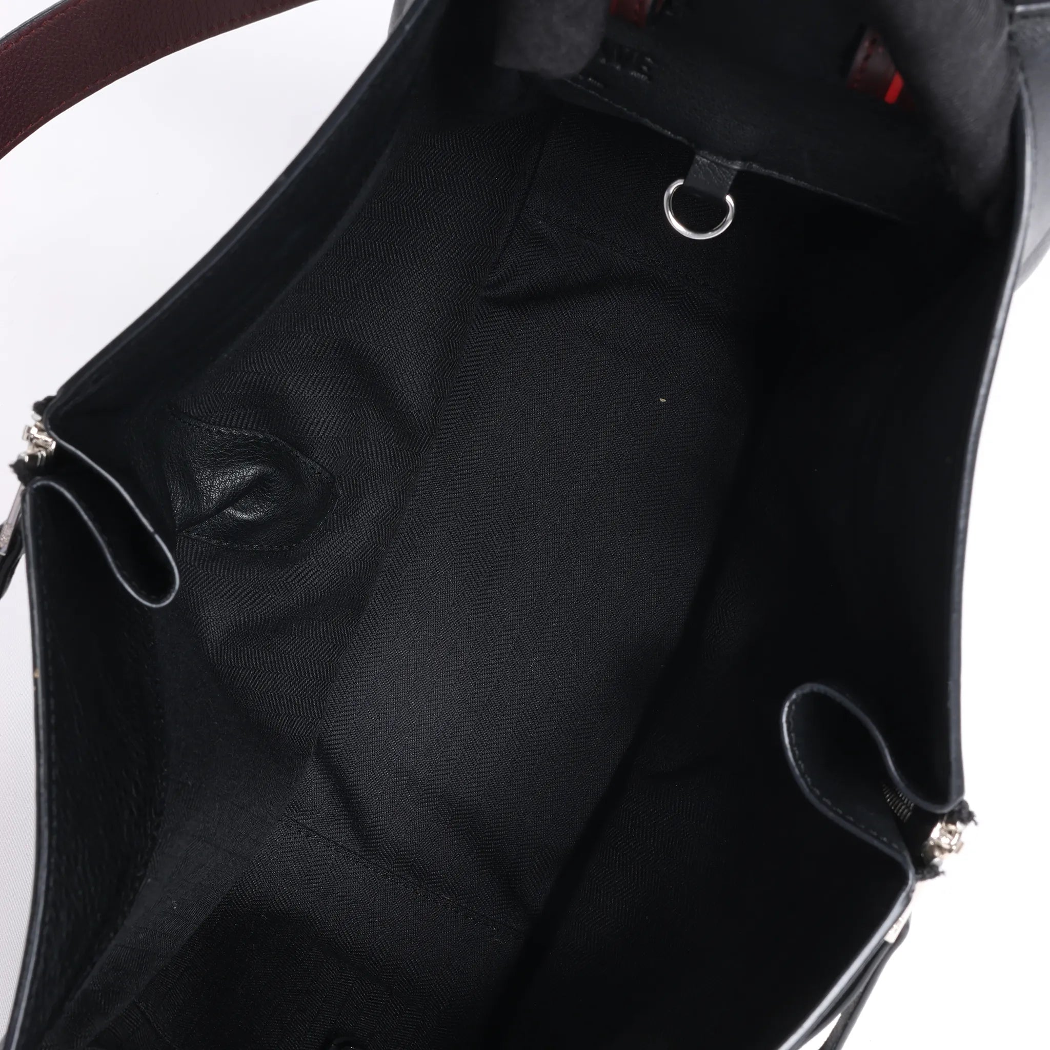 LOEWE Hammock Small Leather 2Way Handbag in Black x Red