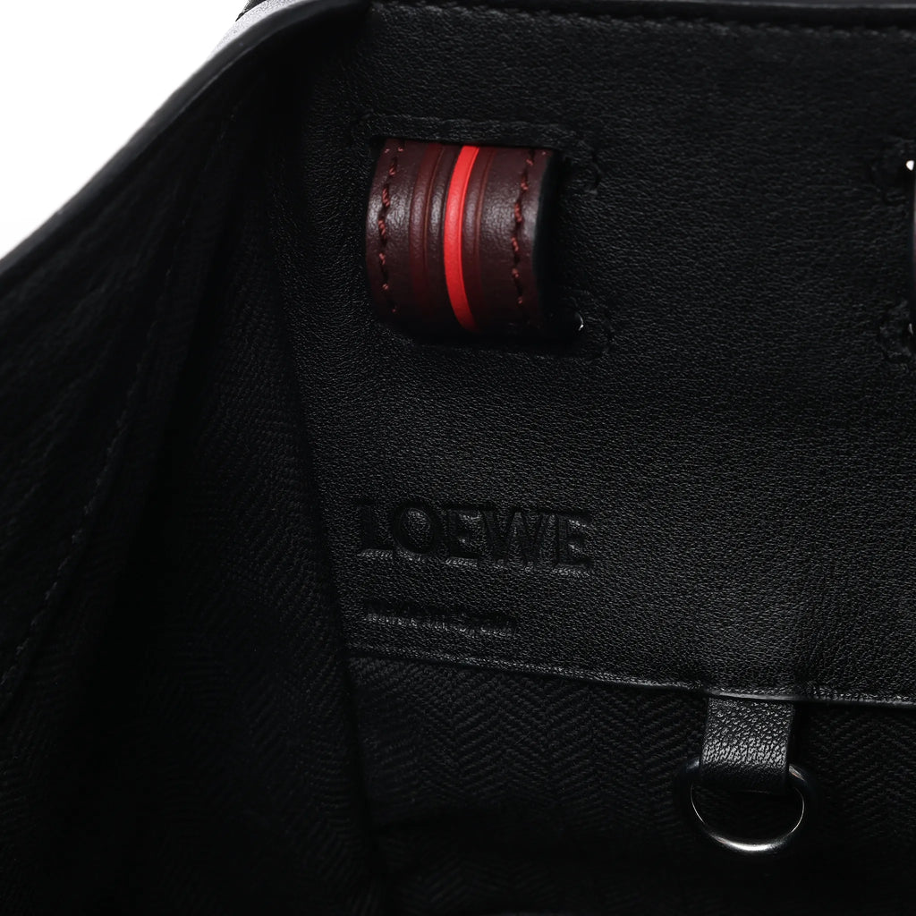 LOEWE Hammock Small Leather 2Way Handbag in Black x Red