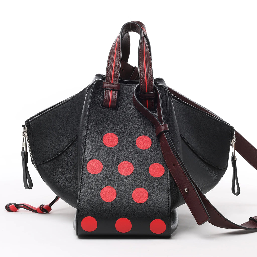 LOEWE Hammock Small Leather 2Way Handbag in Black x Red
