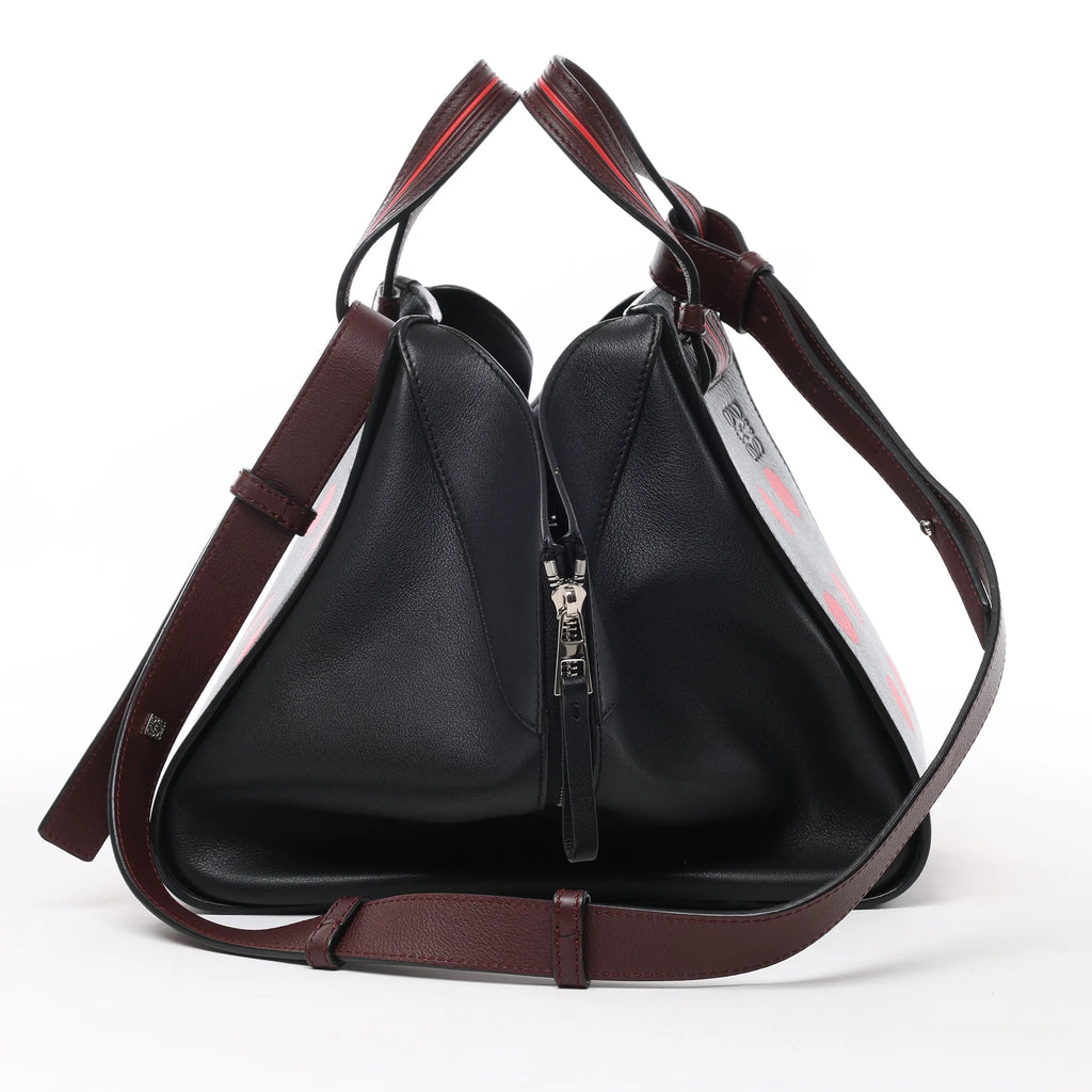 LOEWE Hammock Small Leather 2Way Handbag in Black x Red