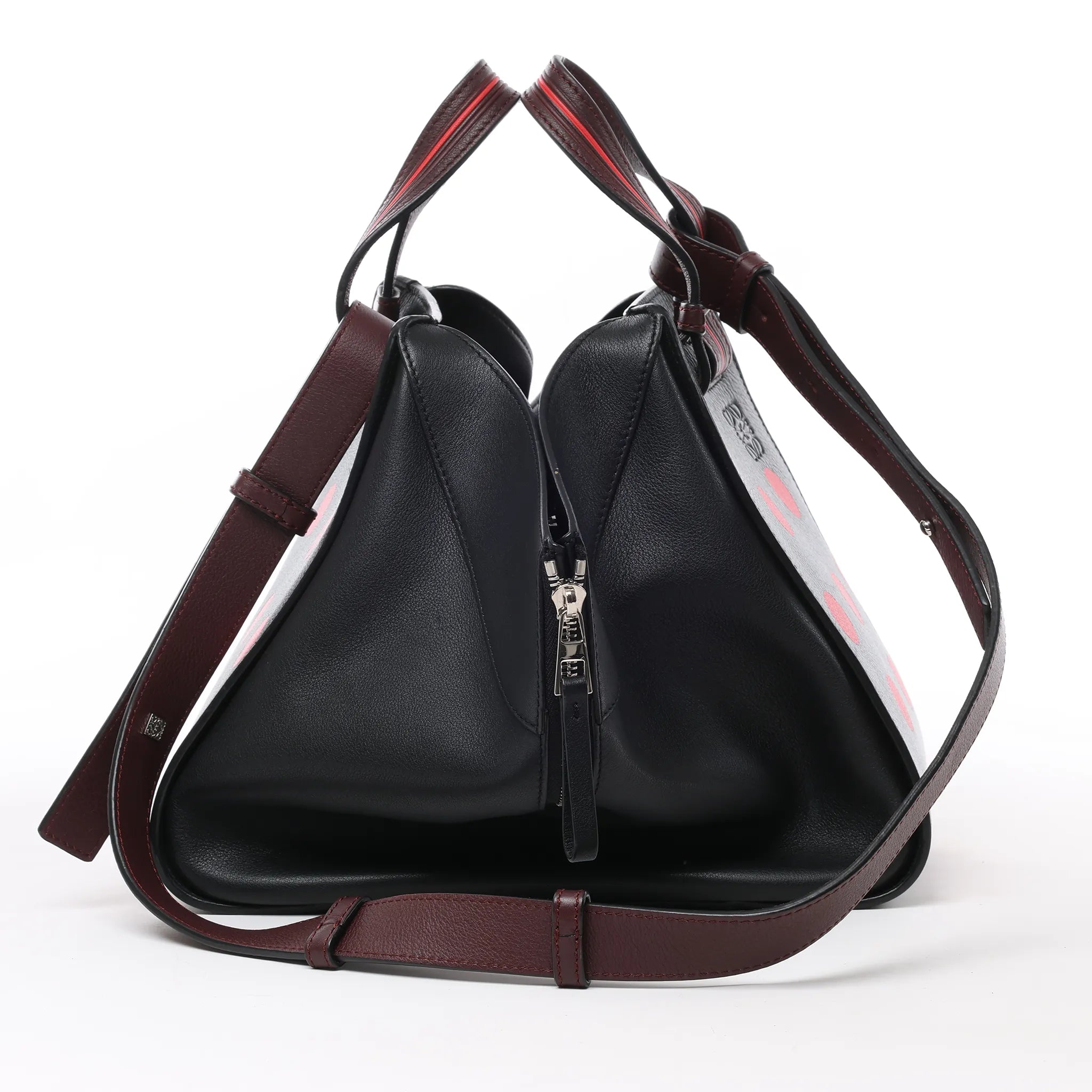 LOEWE Hammock Small Leather 2Way Handbag in Black x Red
