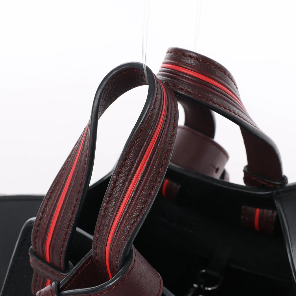 LOEWE Hammock Small Leather 2Way Handbag in Black x Red