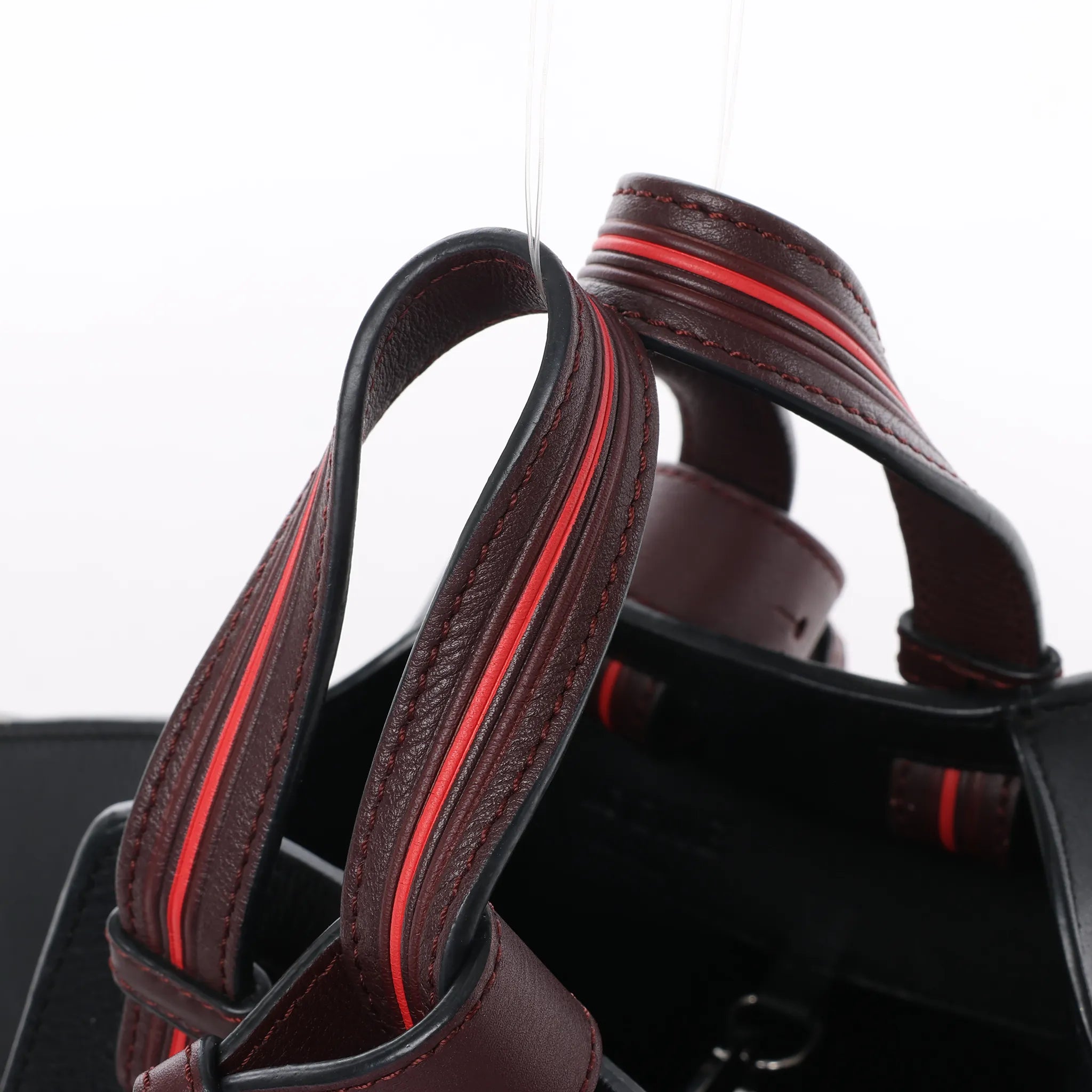 LOEWE Hammock Small Leather 2Way Handbag in Black x Red