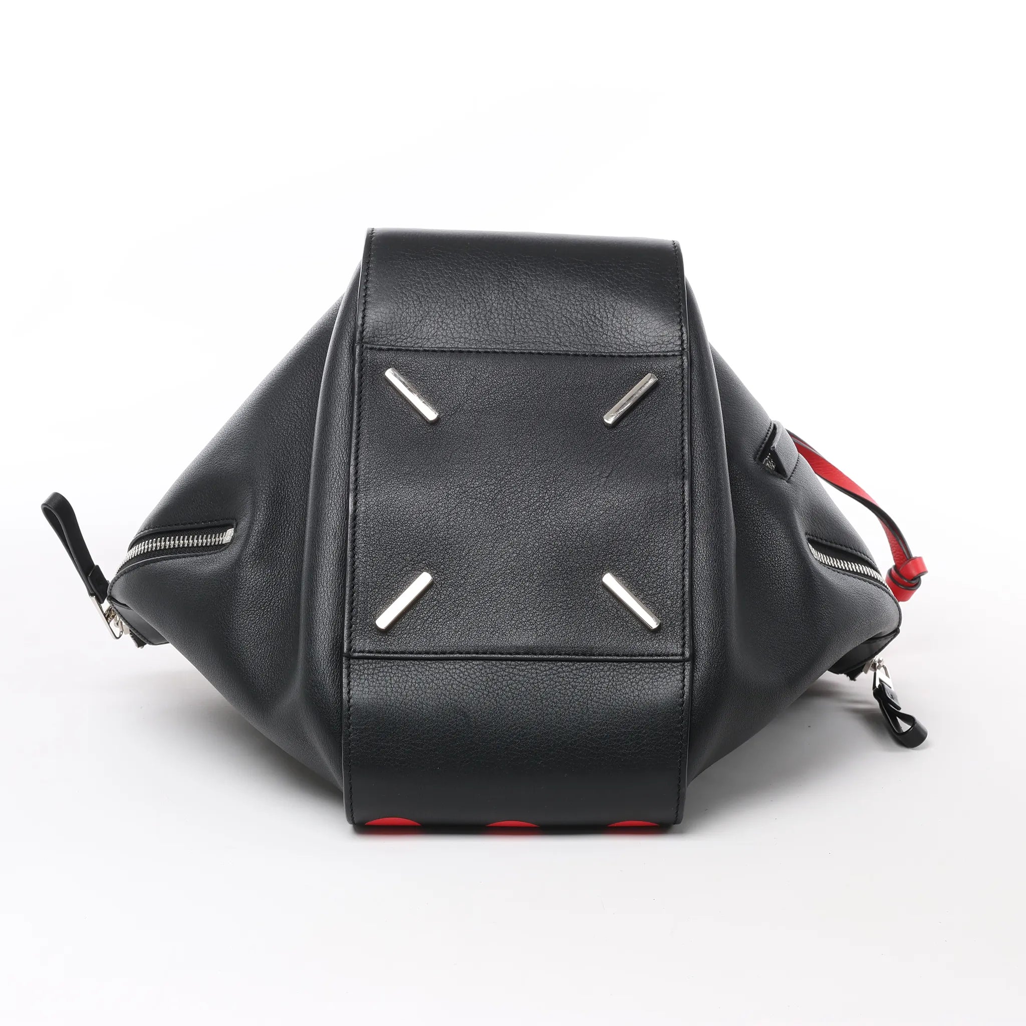 LOEWE Hammock Small Leather 2Way Handbag in Black x Red