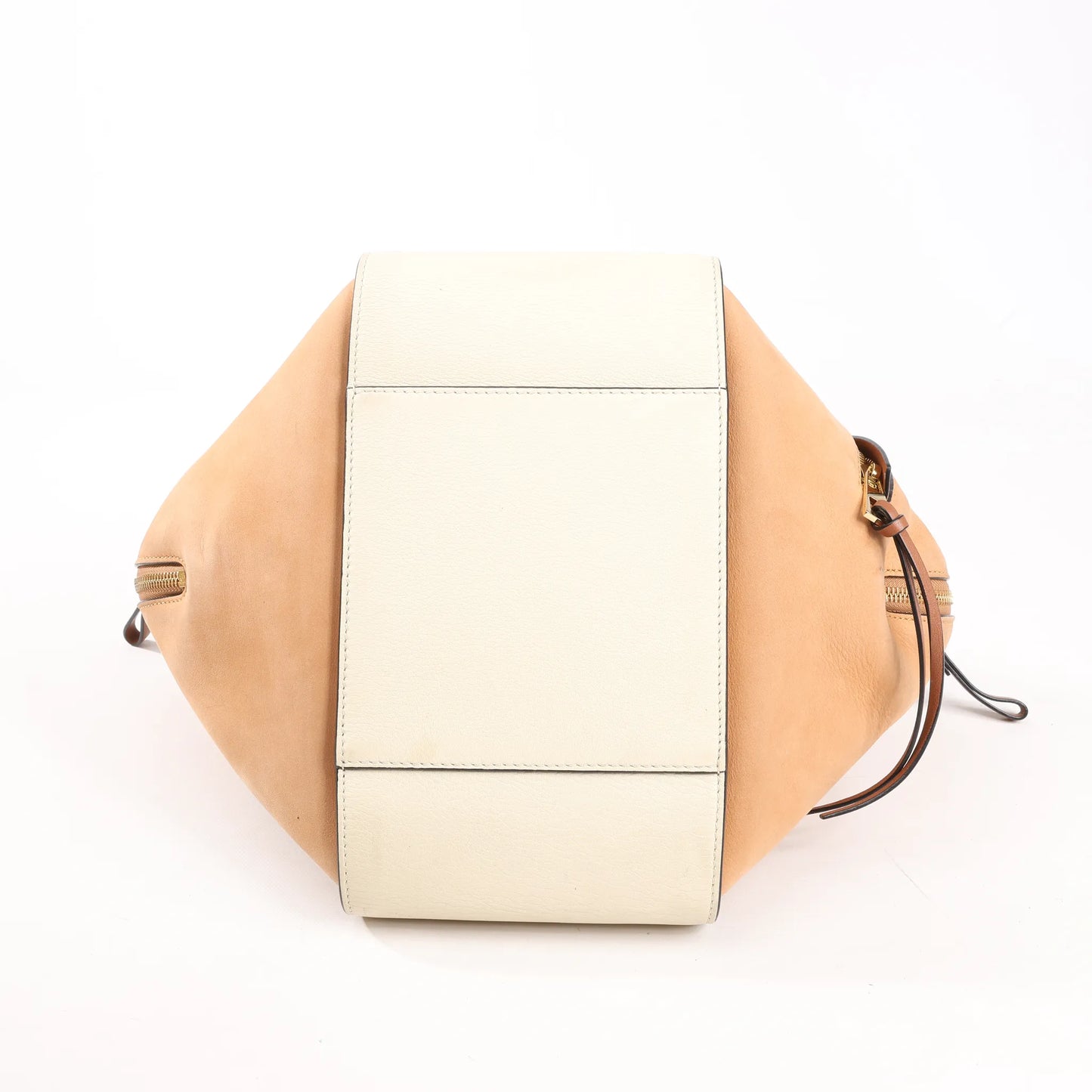 LOEWE Hammock Small Leather x Suede Handbag in Brown x Beige