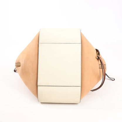 LOEWE Hammock Small Leather x Suede Handbag in Brown x Beige