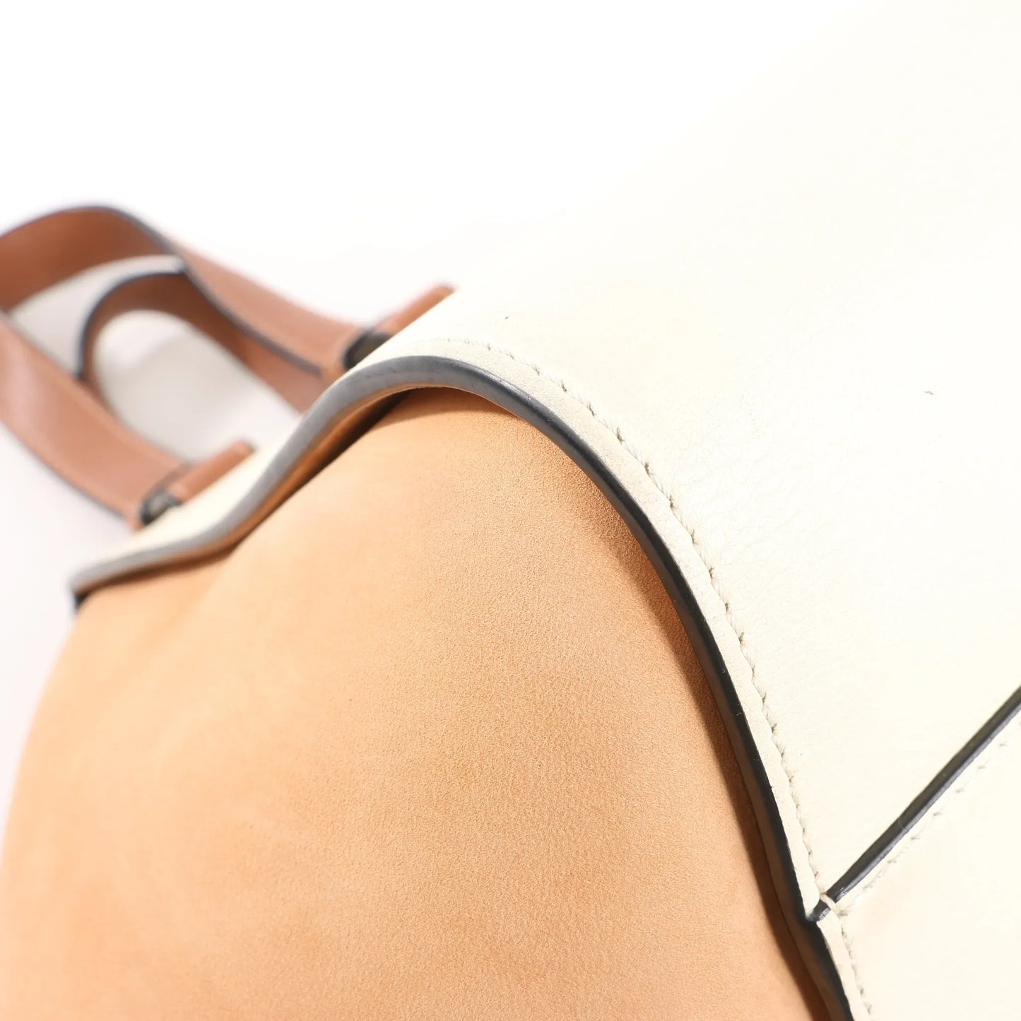 LOEWE Hammock Small Leather x Suede Handbag in Brown x Beige