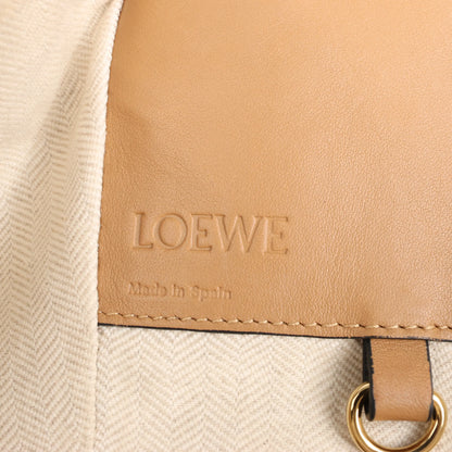 LOEWE Hammock Small Leather x Suede Handbag in Brown x Beige