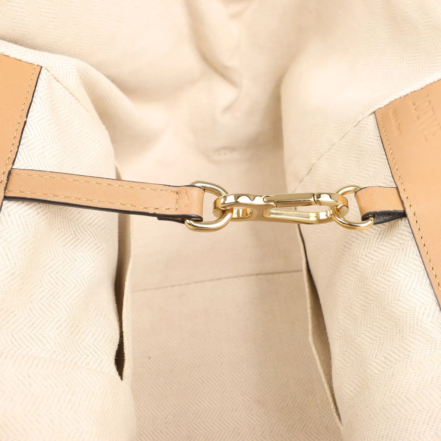 LOEWE Hammock Small Leather x Suede Handbag in Brown x Beige