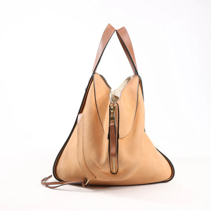 LOEWE Hammock Small Leather x Suede Handbag in Brown x Beige