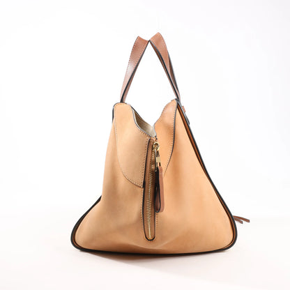 LOEWE Hammock Small Leather x Suede Handbag in Brown x Beige