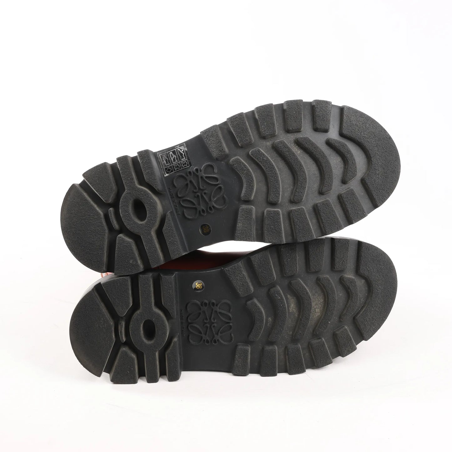 Loewe Chelsea Leather Ankle Boots in Brown 592209, Size 38 EU