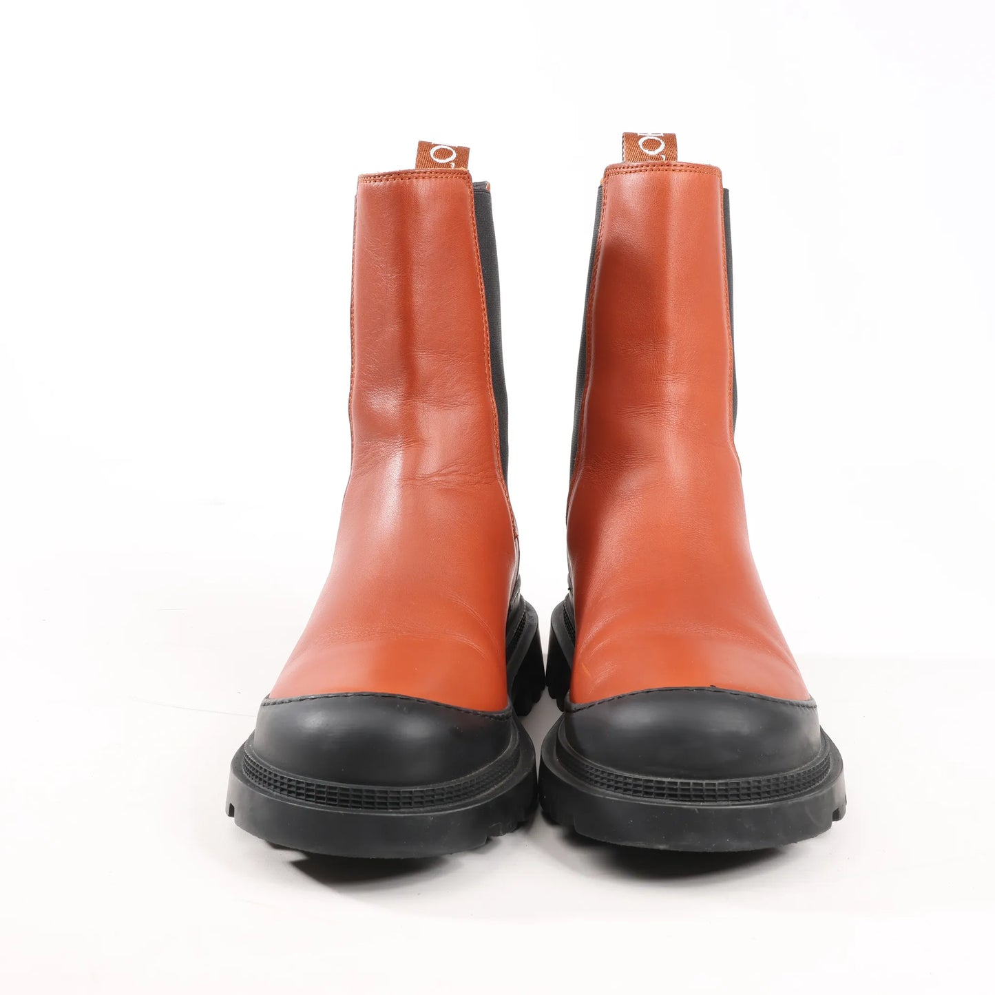 Loewe Chelsea Leather Ankle Boots in Brown 592209, Size 38 EU