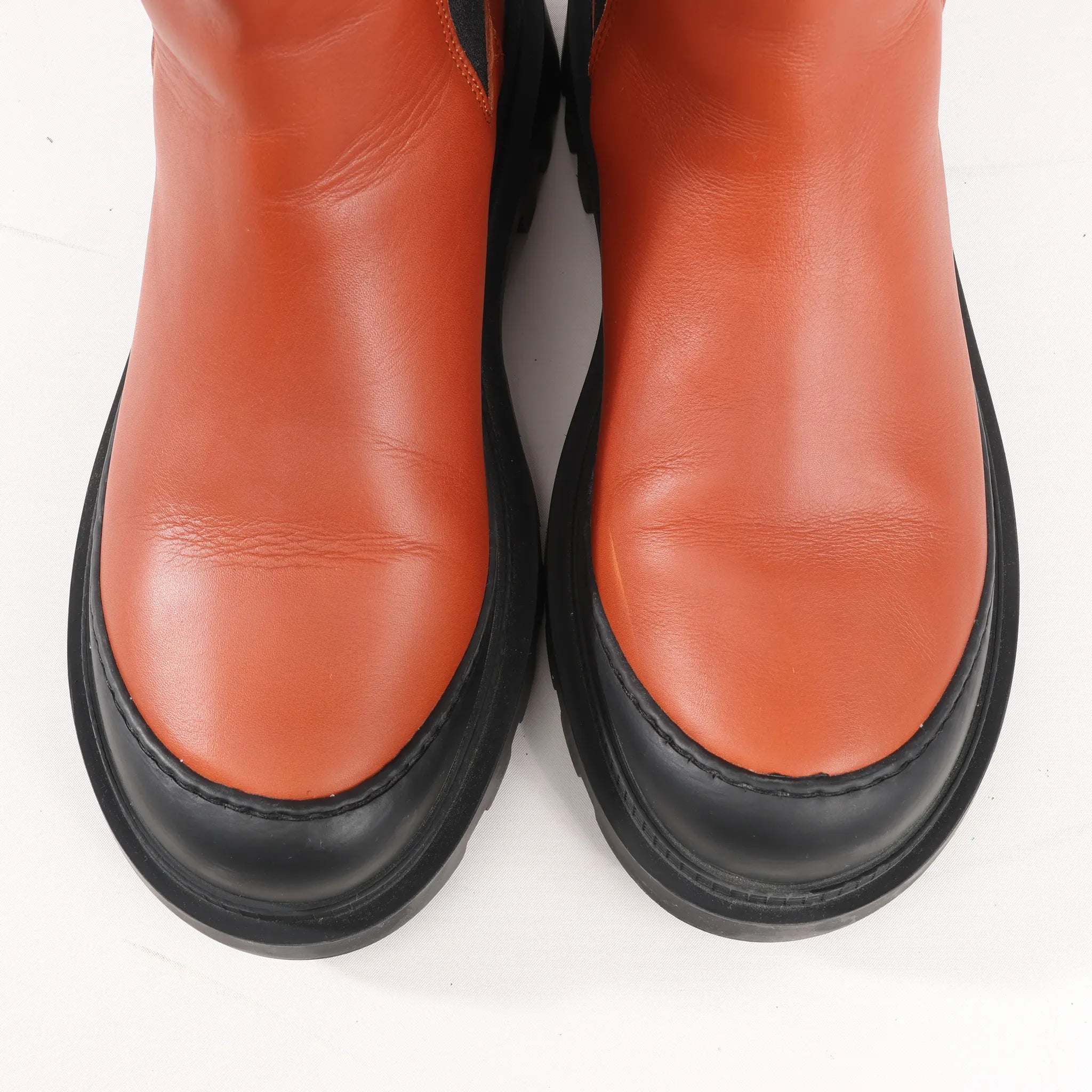 Loewe Chelsea Leather Ankle Boots in Brown 592209, Size 38 EU