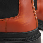 Loewe Chelsea Leather Ankle Boots in Brown 592209, Size 38 EU