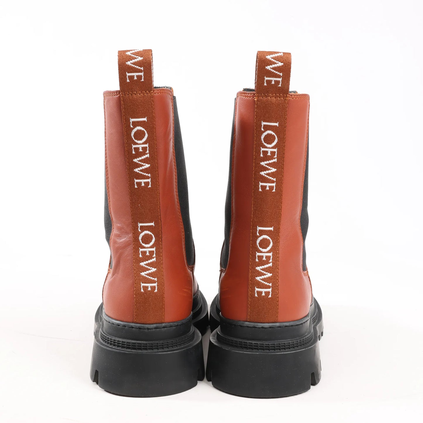 Loewe Chelsea Leather Ankle Boots in Brown 592209, Size 38 EU